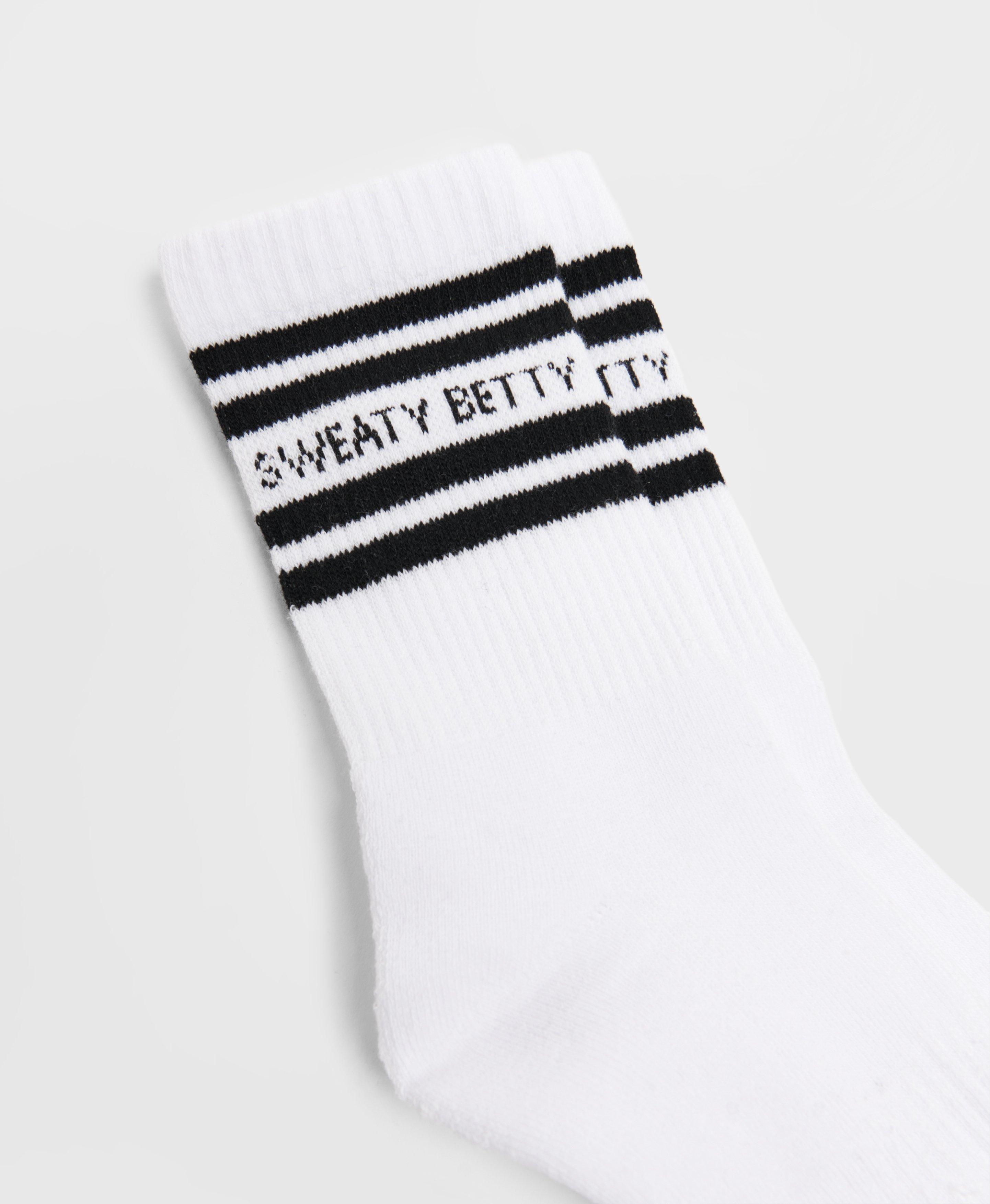 Varsity Slogan Socks - White Black
