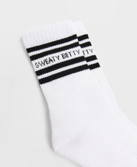 Varsity Slogan Socks - White Black