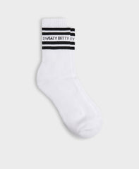 Varsity Slogan Socks - White Black