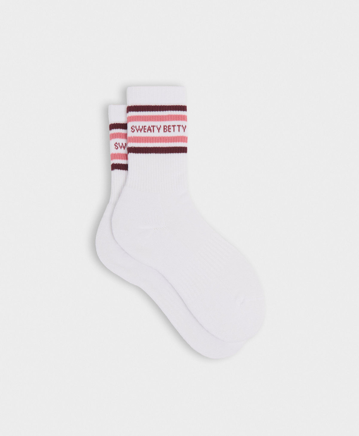 Varsity Slogan Socks - White Melrose Pink