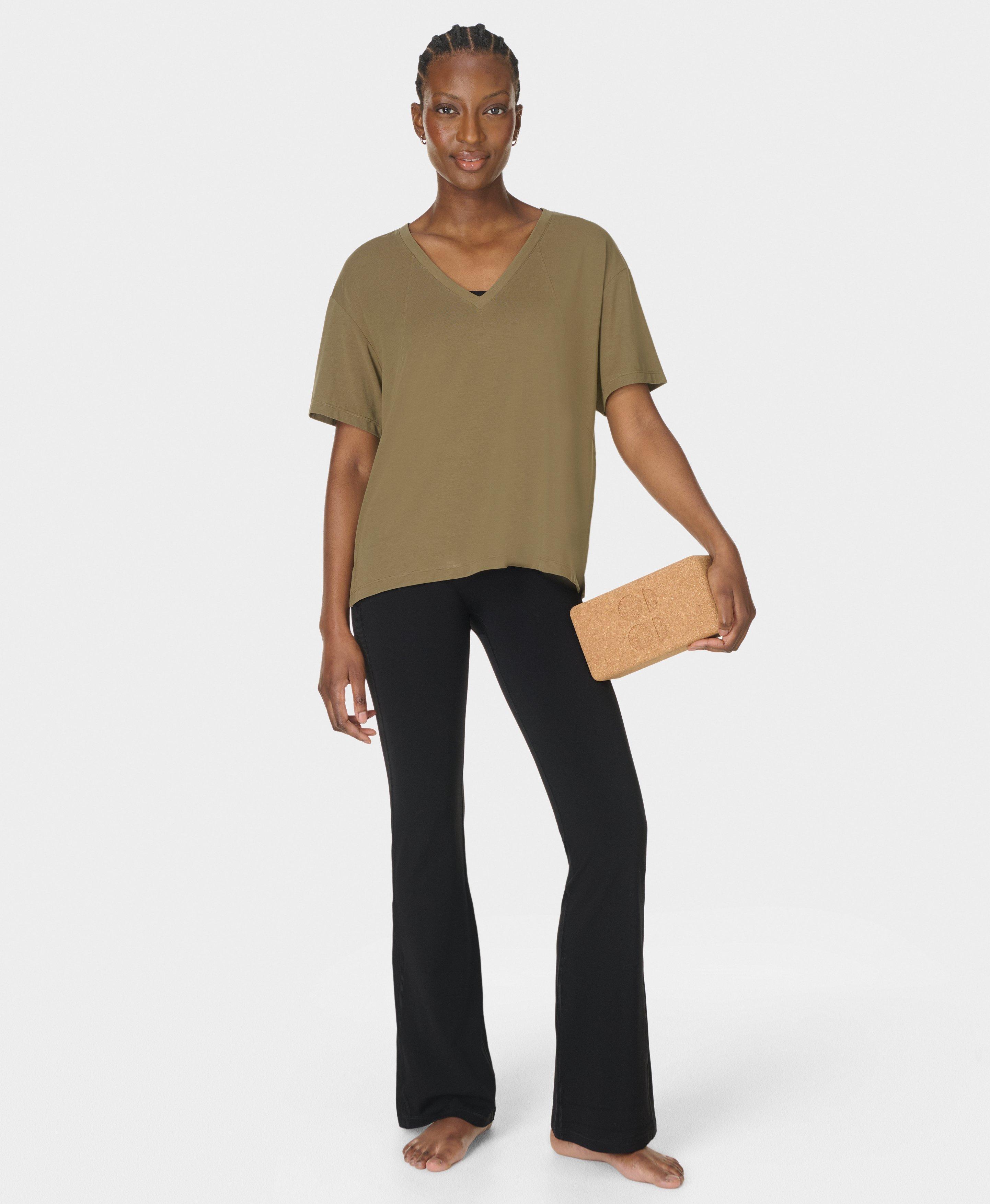 Soft Flow Studio V-Neck Tee - Agave Green