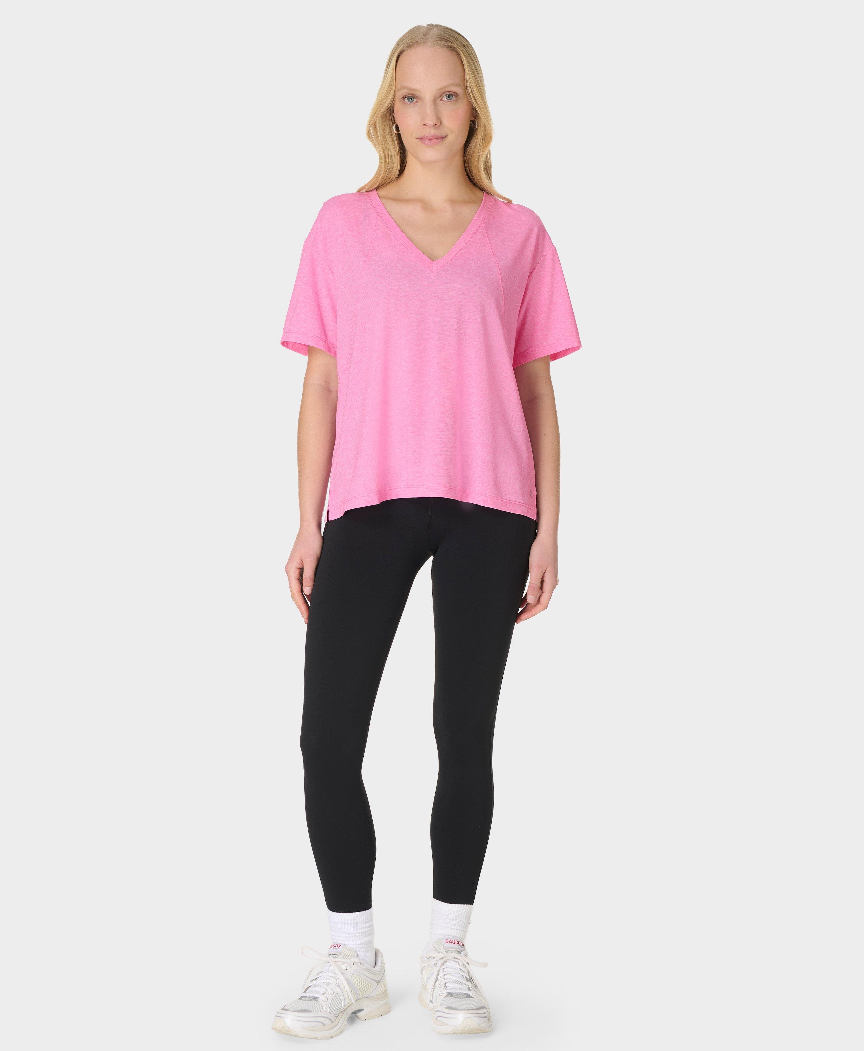 Soft Flow Studio V-Neck Tee - Guava Pink