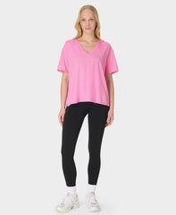 Soft Flow Studio V-Neck Tee - Guava Pink