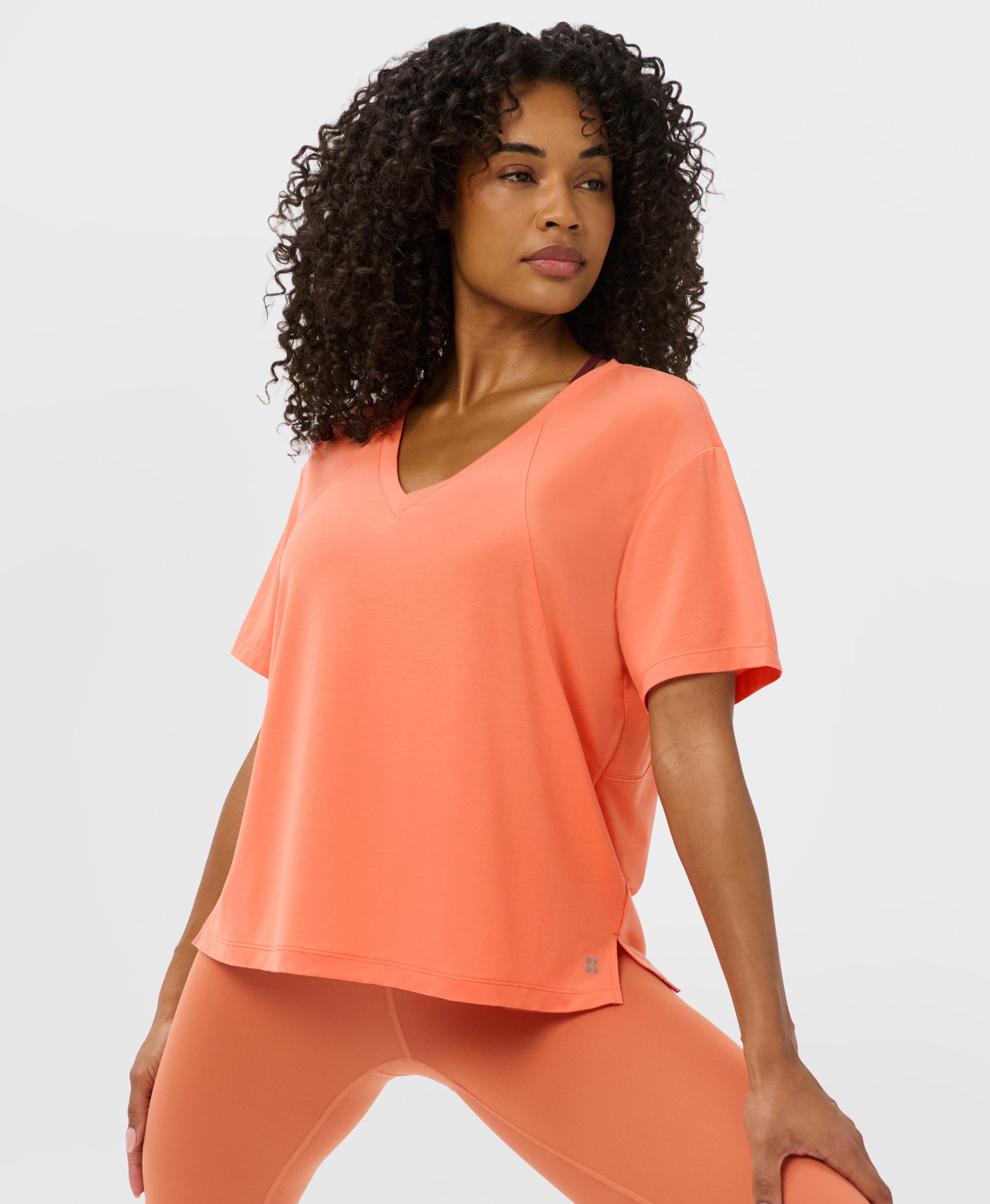Soft Flow Studio V-Neck Tee - Tuscan Orange