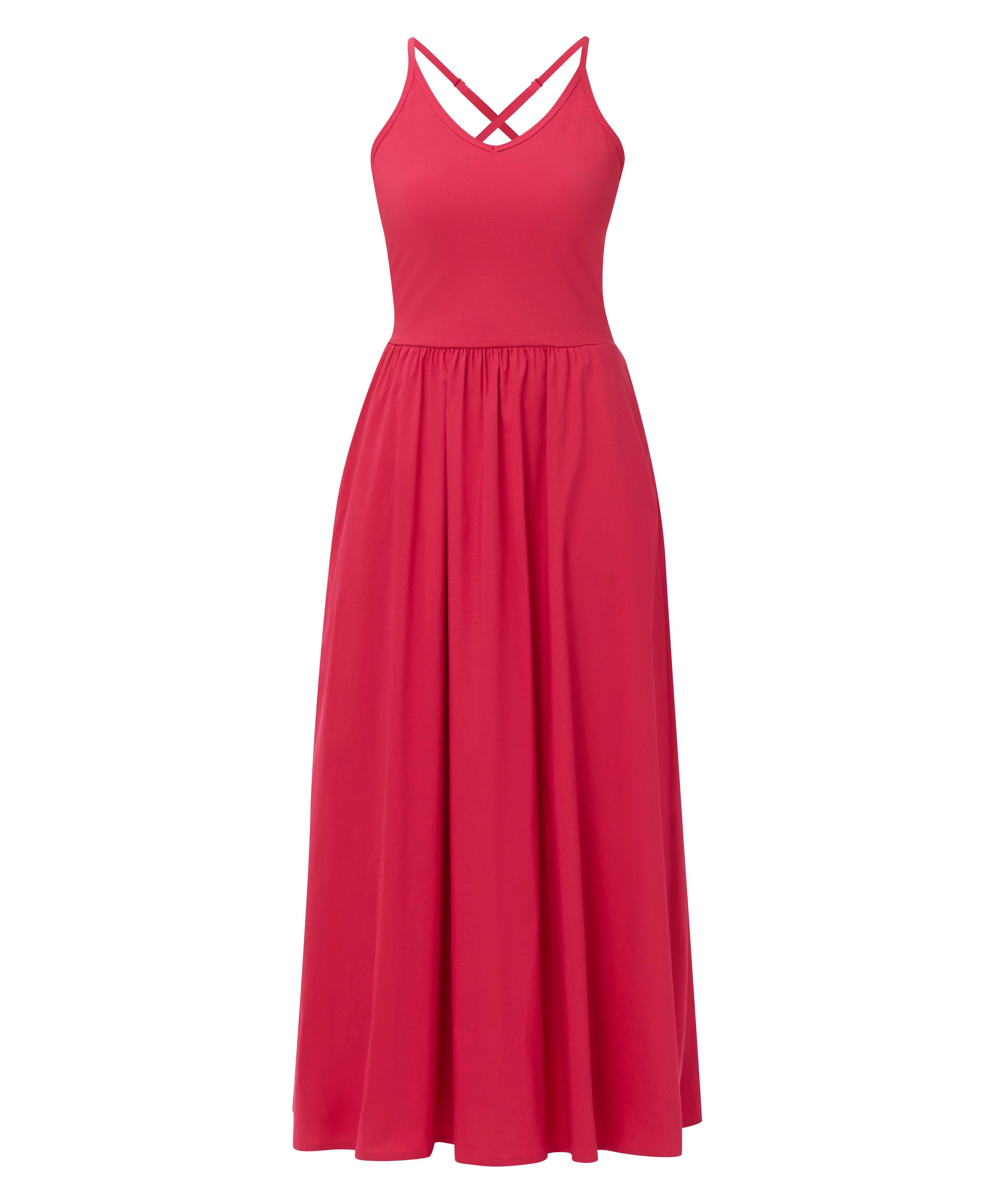 Explorer Ribbed Halter Neck Strappy Maxi Dress - Crimson Red