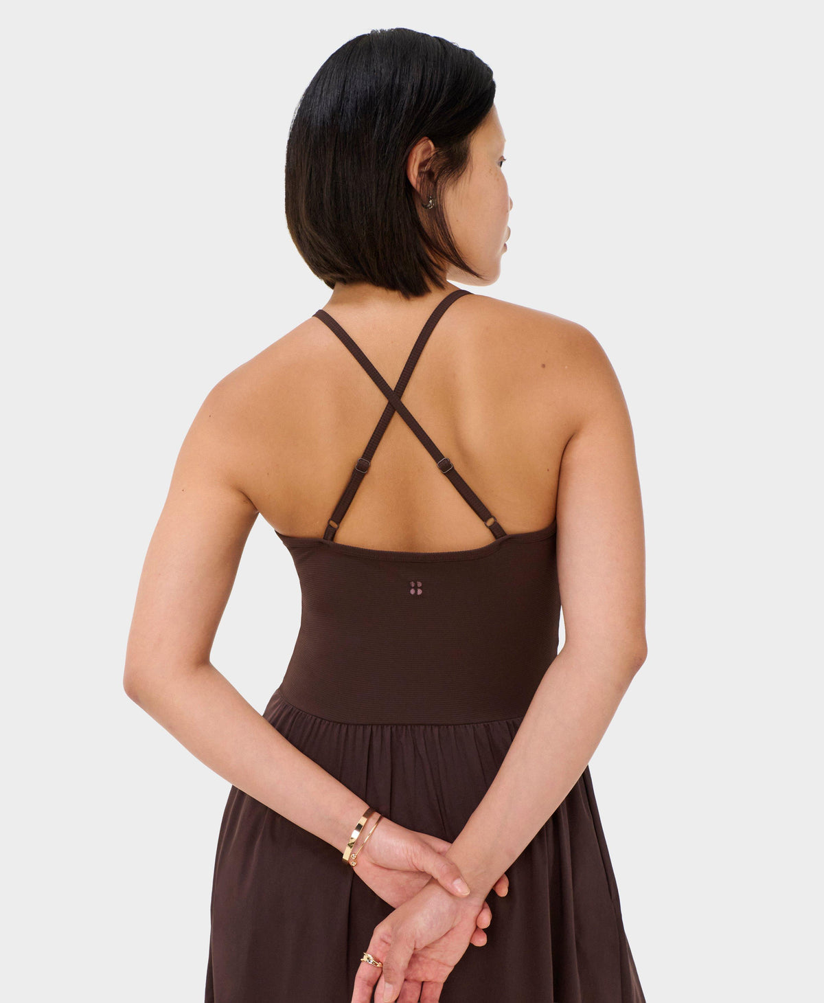 Explorer Ribbed Halter Neck Strappy Maxi Dress - Espresso Brown