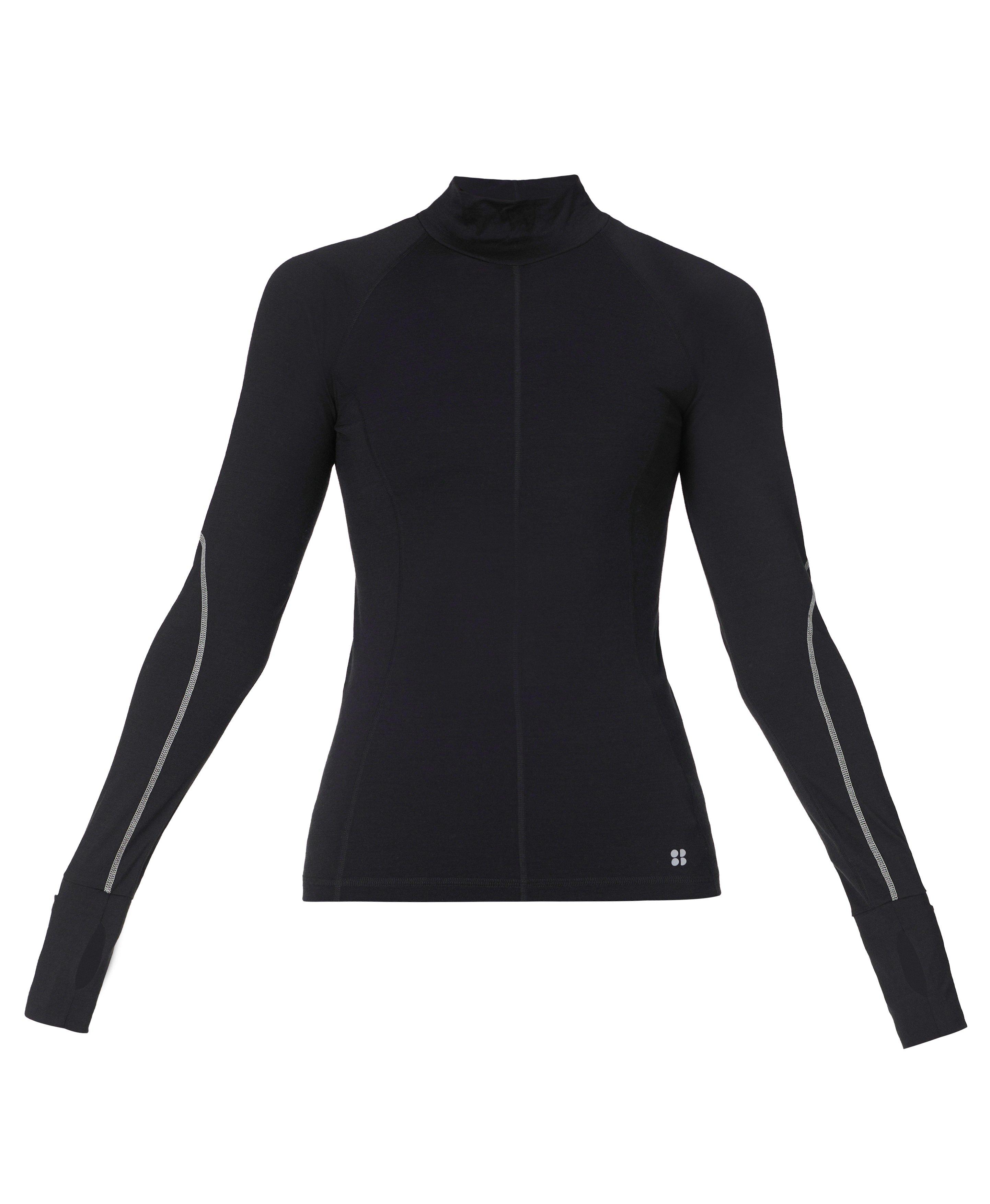 Infinity Merino Long Sleeve Running Tee - Black