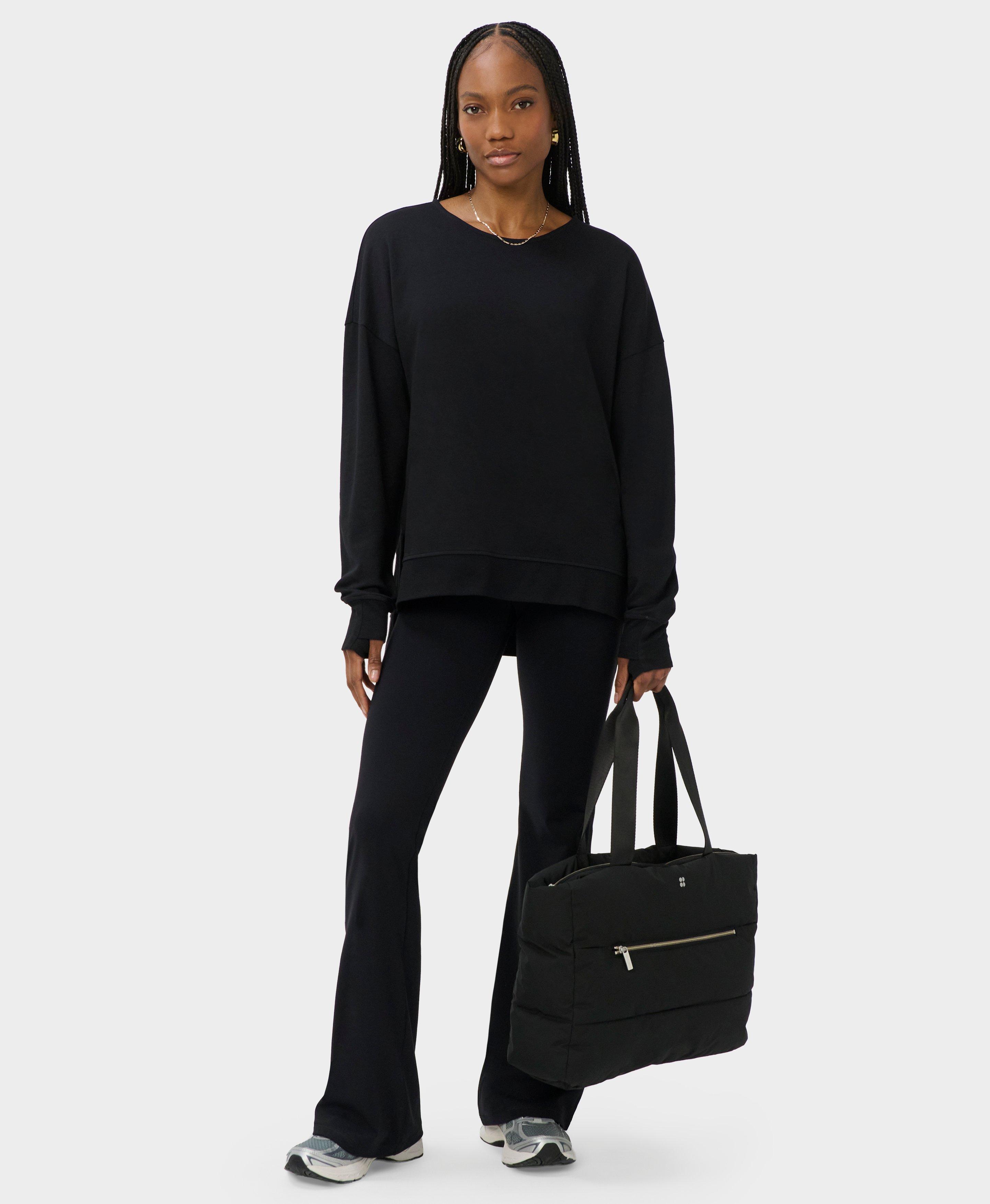 After Class Open Back Tie Sweatshirt - Black