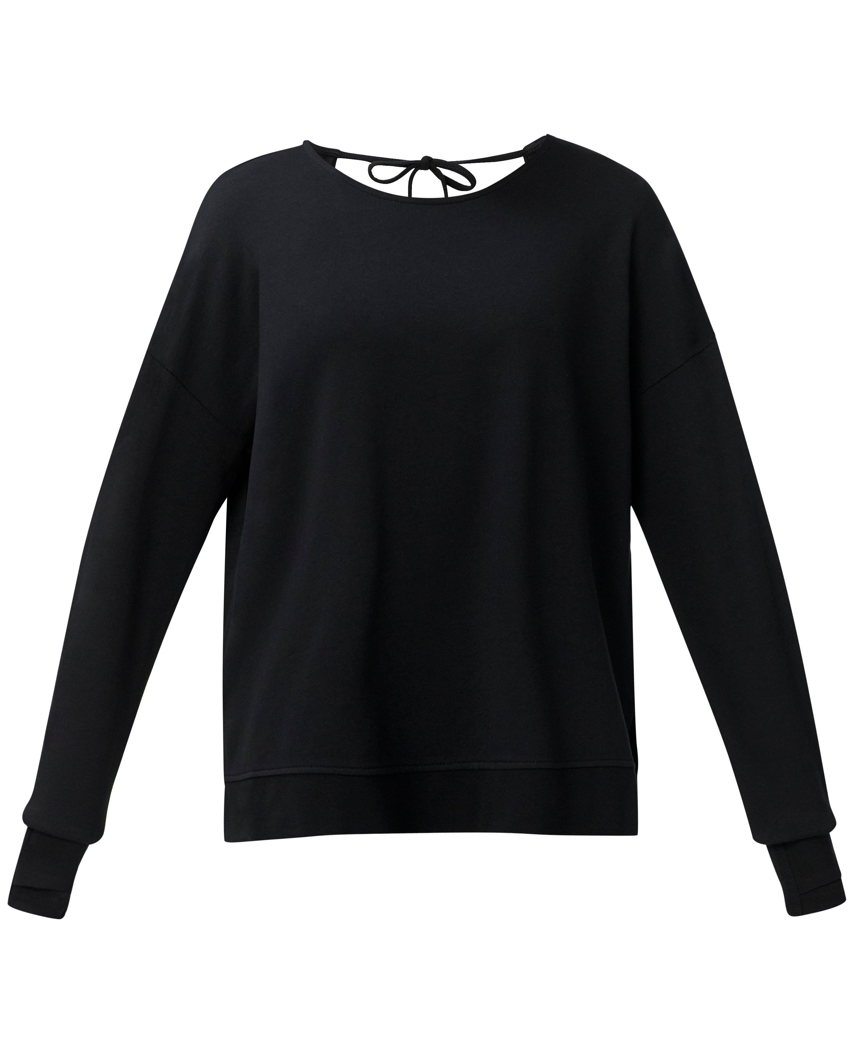 After Class Open Back Tie Sweatshirt - Black