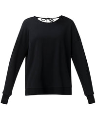 After Class Open Back Tie Sweatshirt - Black
