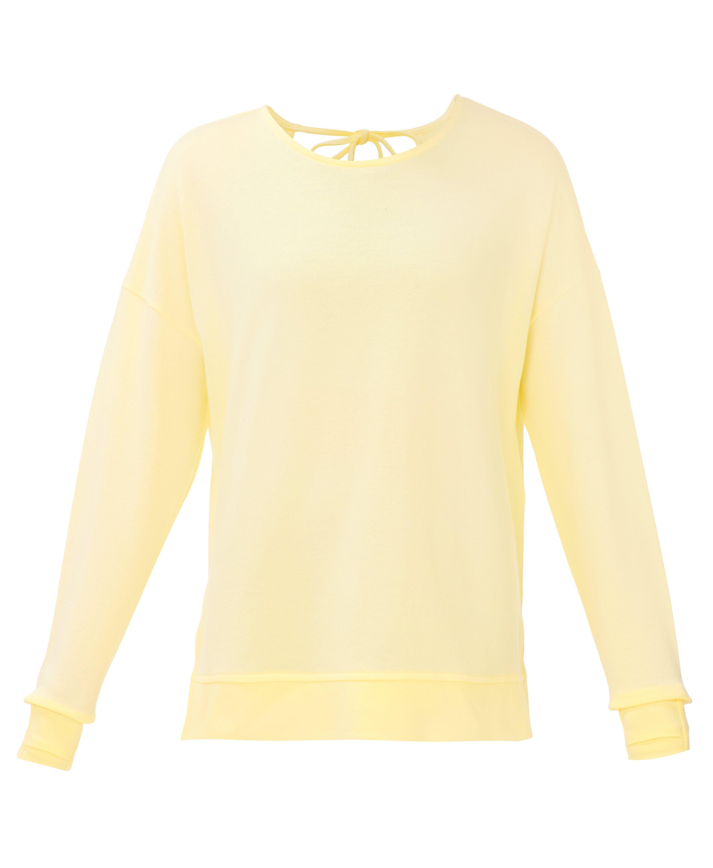 After Class Open Back Tie Sweatshirt - Chalk Yellow