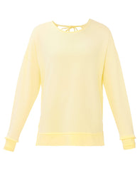After Class Open Back Tie Sweatshirt - Chalk Yellow