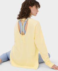 After Class Open Back Tie Sweatshirt - Chalk Yellow