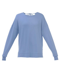 After Class Open Back Tie Sweatshirt - Faded Blue
