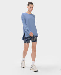After Class Open Back Tie Sweatshirt - Faded Blue