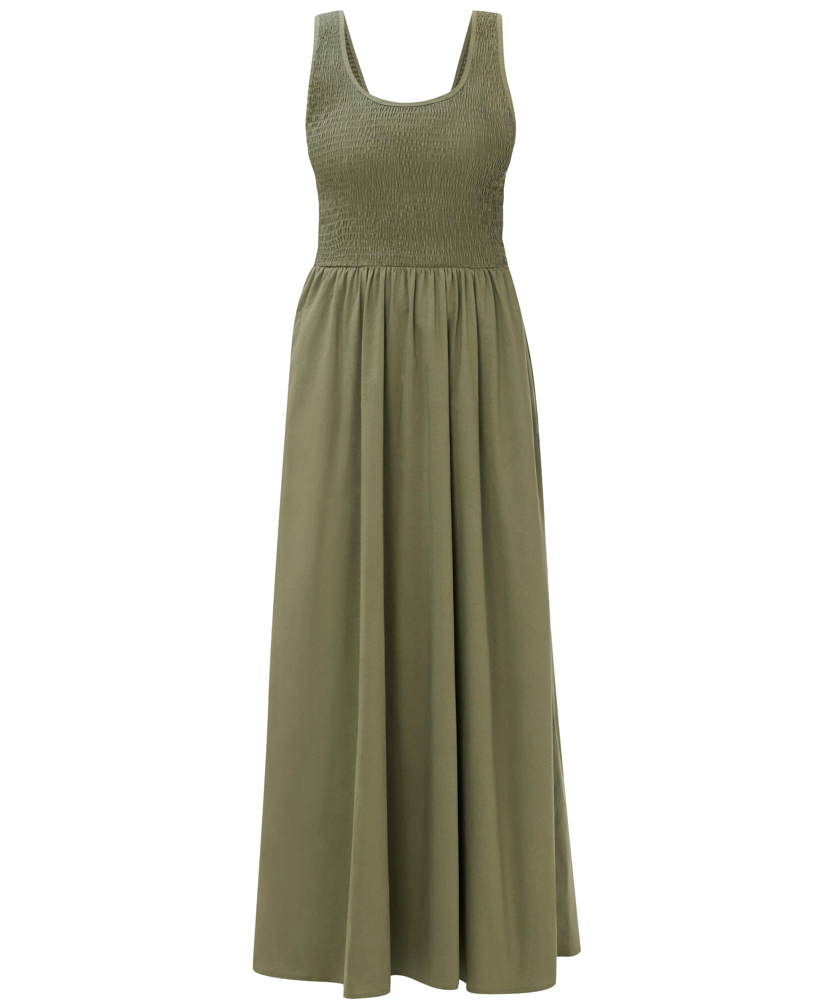 Sloane Cotton Scoop Neck Maxi Dress - Bracken Green