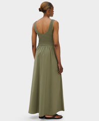 Sloane Cotton Scoop Neck Maxi Dress - Bracken Green