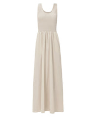 Sloane Cotton Scoop Neck Maxi Dress - Mineral Beige