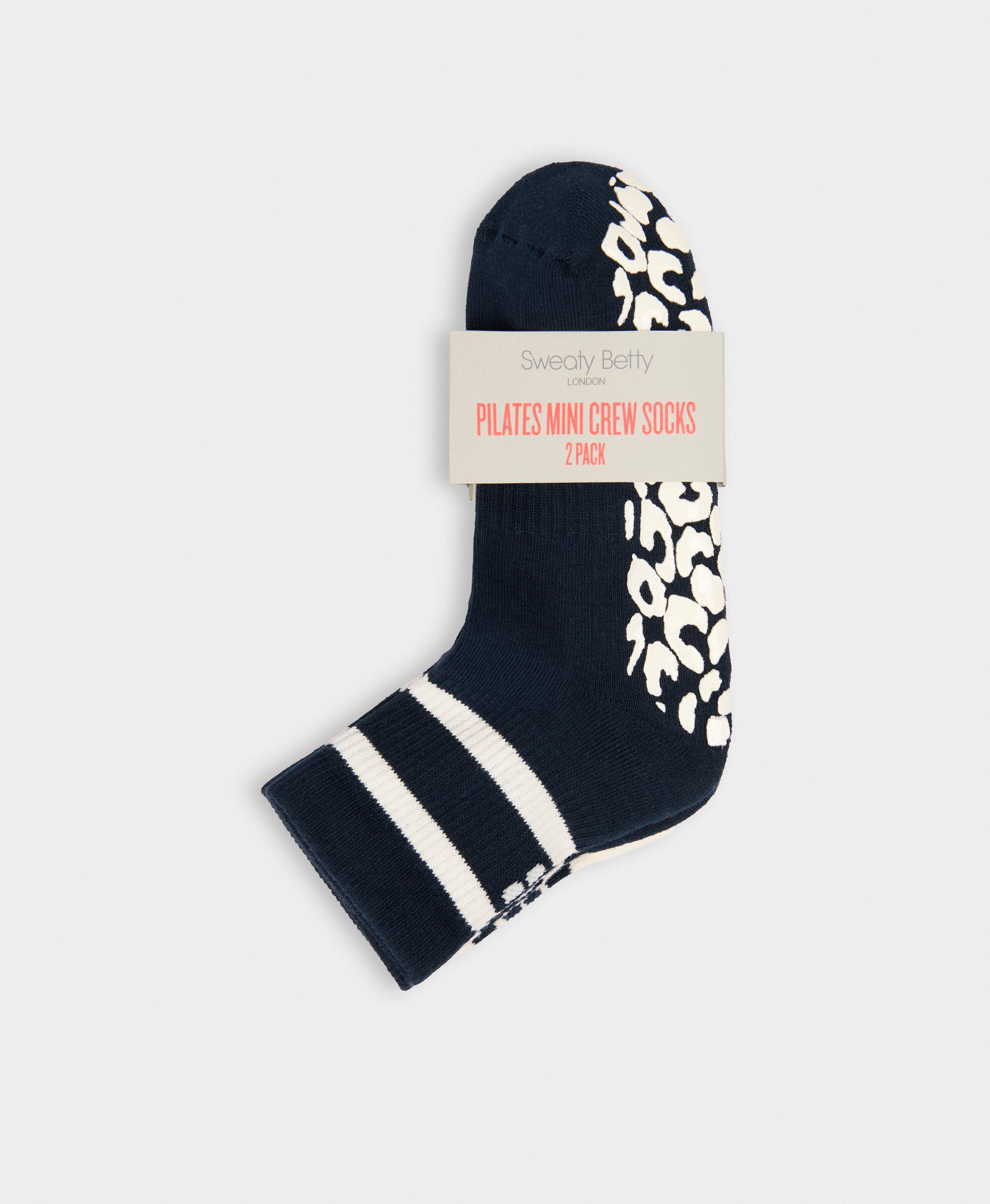 Animal Print Mini Pilates Crew Grip 2 Pack - French Navy Blue Creme Beige