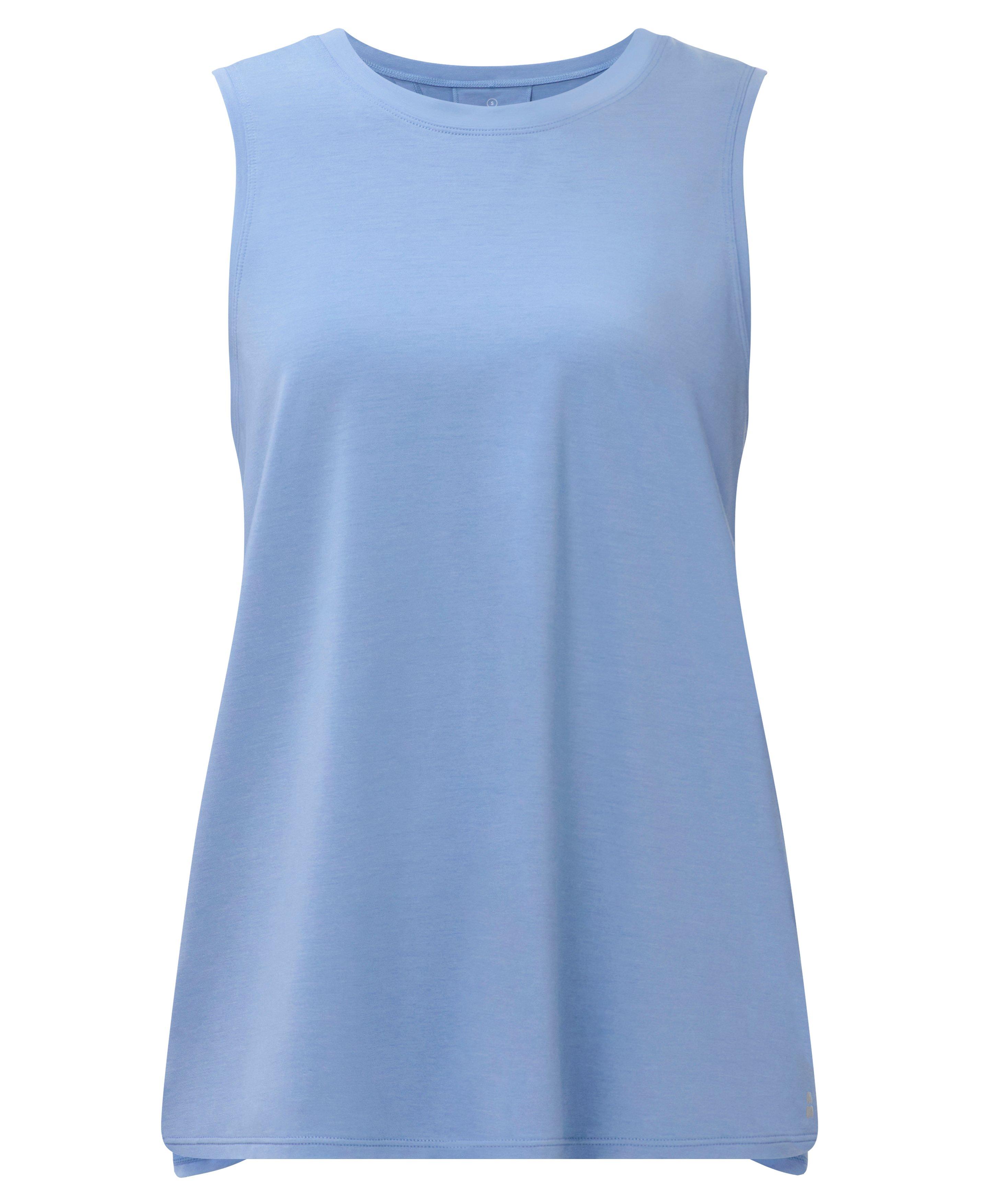 Soft Flow Studio Open Back Tank Top - Faded Blue