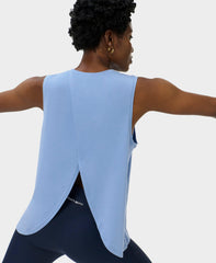Soft Flow Studio Open Back Tank Top - Faded Blue