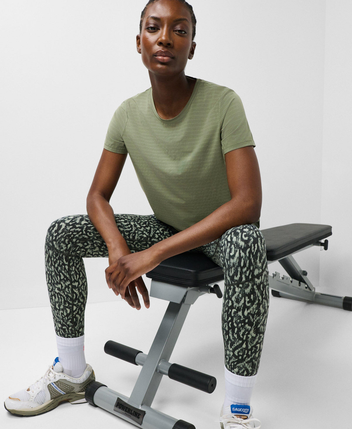 Ultimate Track Pants Perforated Split Back Tee - Bracken Green