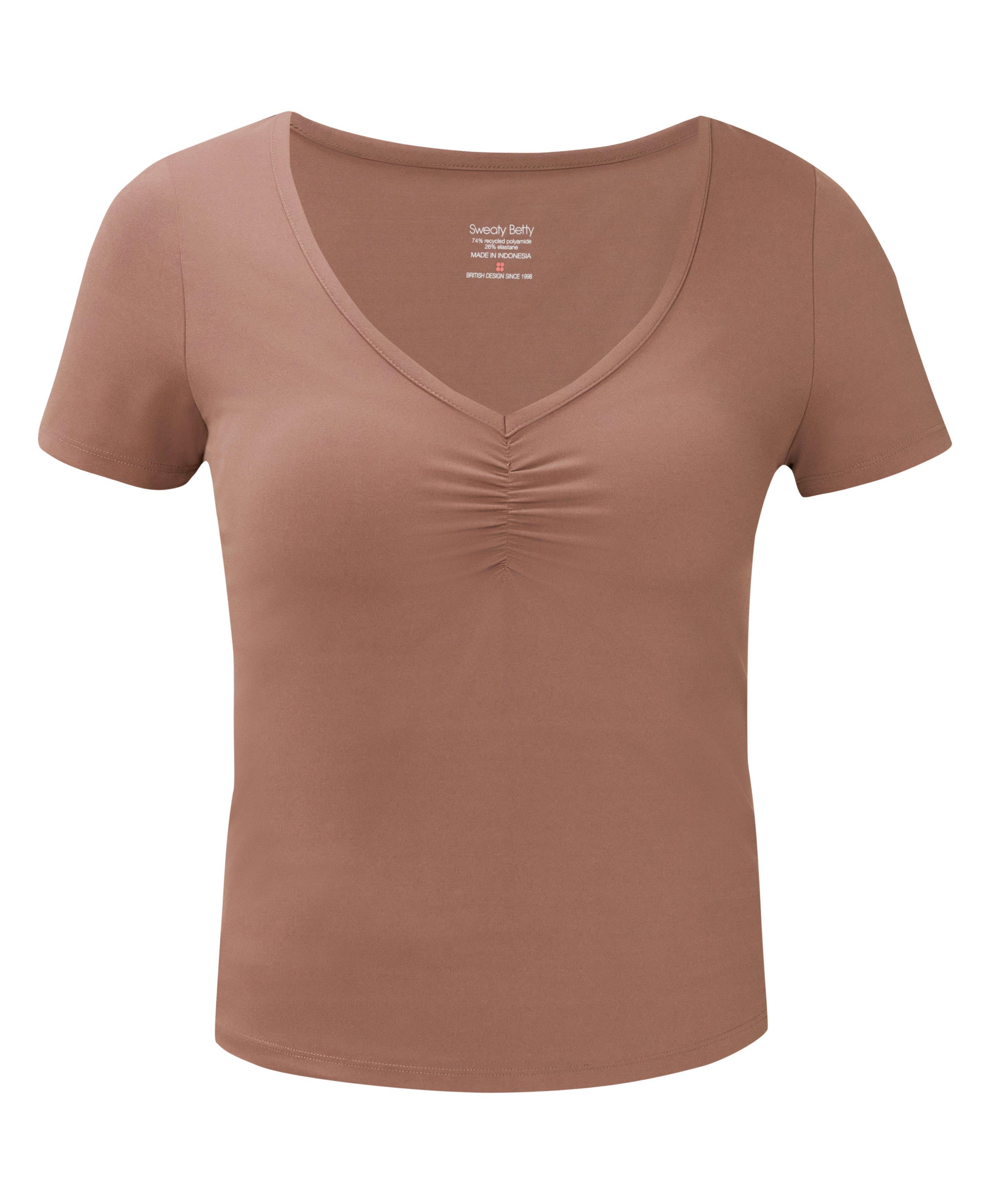 Ultimate Studio Ruched V-Neck Tee - Chestnut Brown