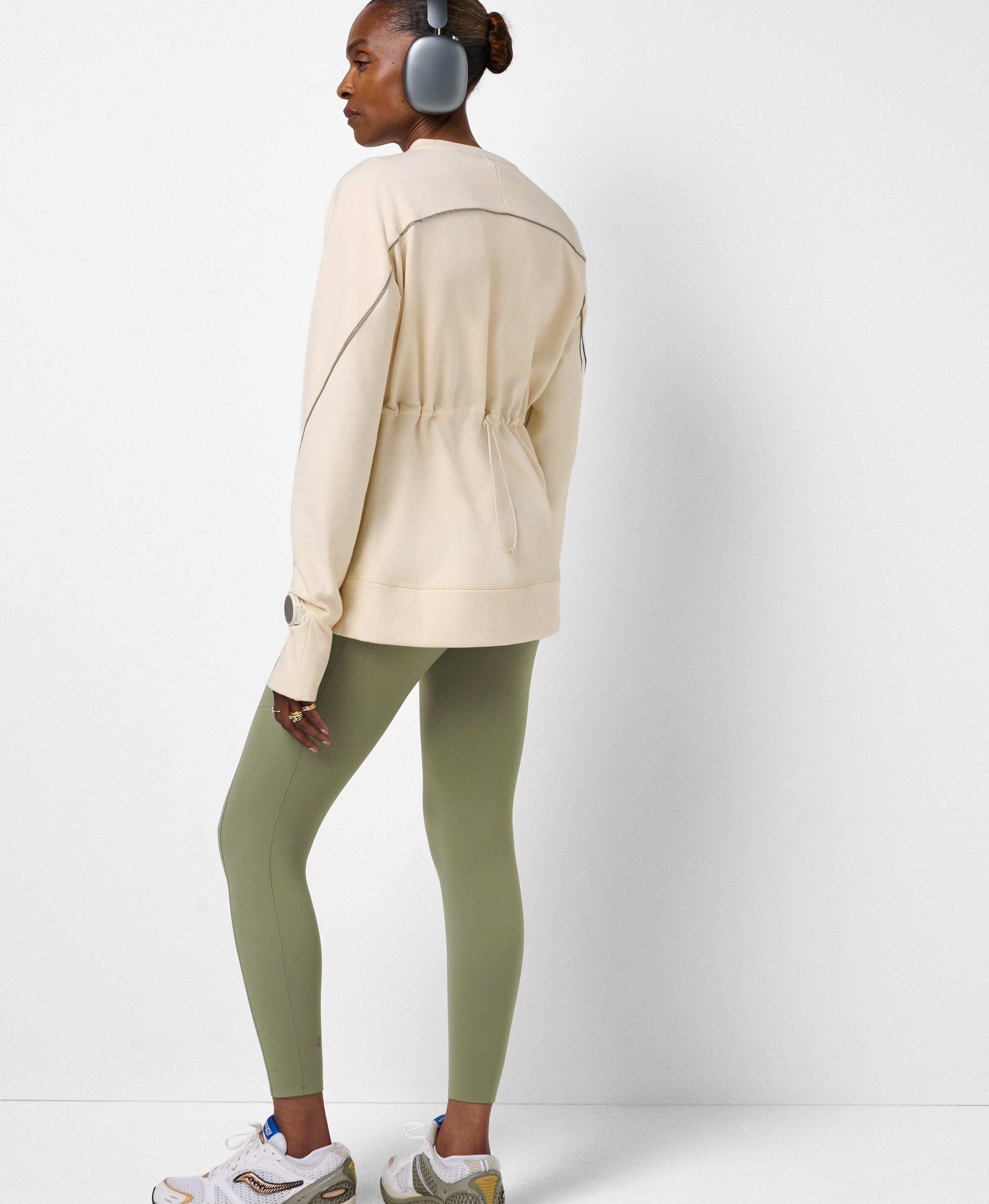 Tempo Train Adjustable Crew Neck Sweatshirt - Ecru Beige
