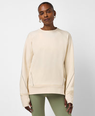 Tempo Train Adjustable Crew Neck Sweatshirt - Ecru Beige