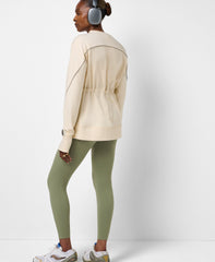 Tempo Train Adjustable Crew Neck Sweatshirt - Ecru Beige