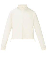 Seersucker Textured Zip-Up - Lily White