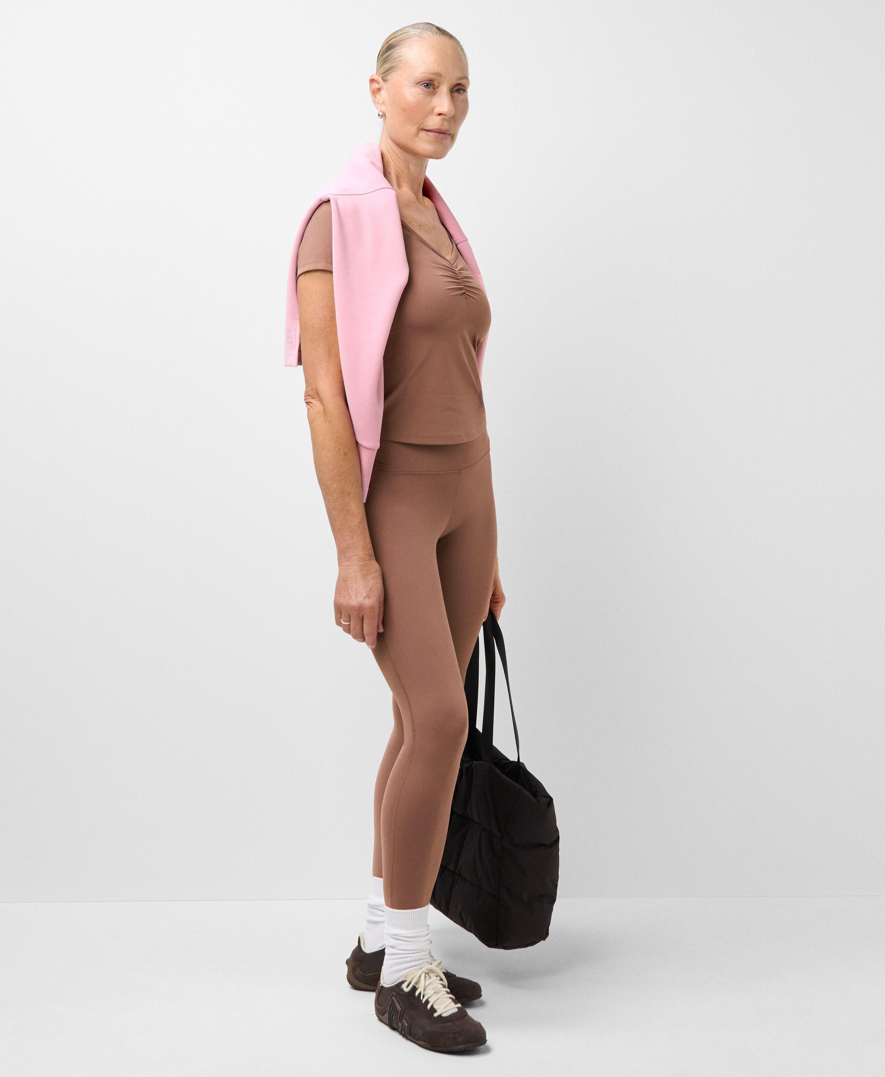 Ultimate Studio Ruched Leggings - Chestnut Brown - Full Length