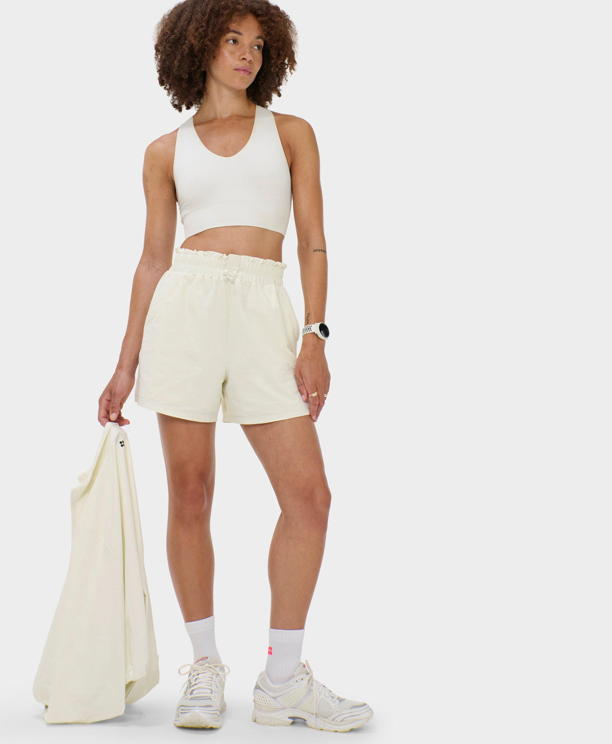 Seersucker Texture Shorts - Lily White - 6" Inseam