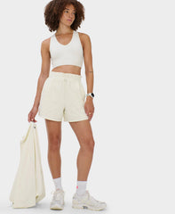 Seersucker Texture Shorts - Lily White - 6" Inseam