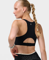Power Racerback Wrap Sports Bra - Black