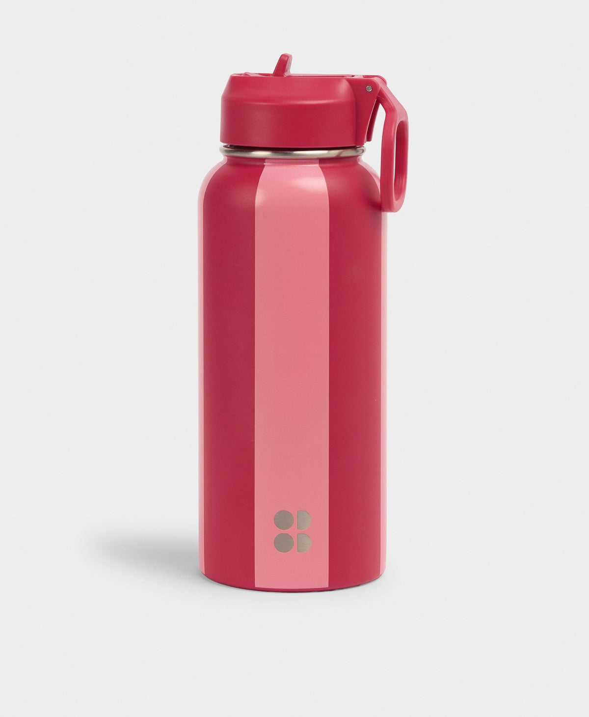 Keep It Chill Straw Water Bottle 950ml Printed - Melrose Pink Crimson Red Stripe