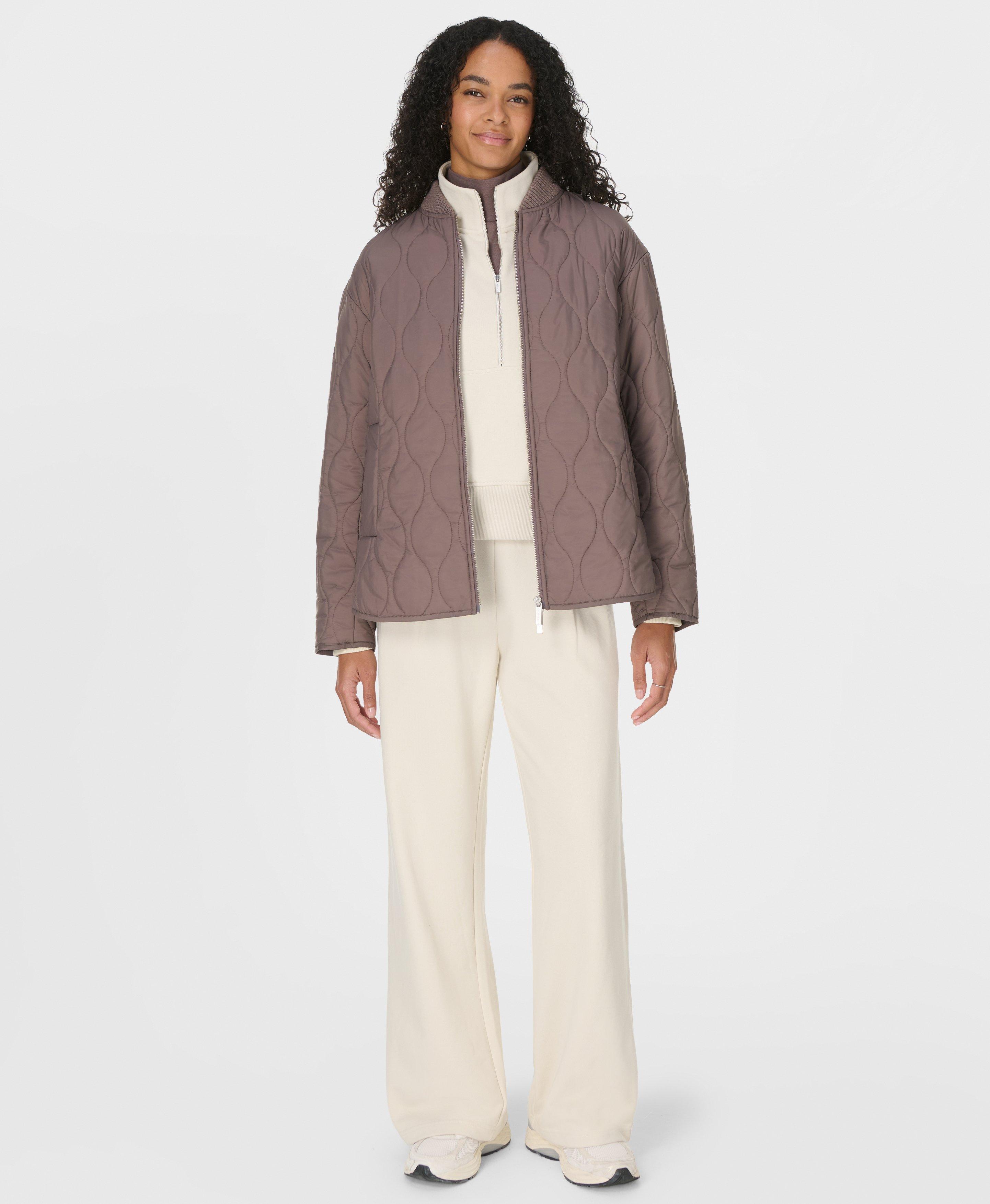 Revive Rib Mix Half Zip Sweatshirt - Wheat Beige