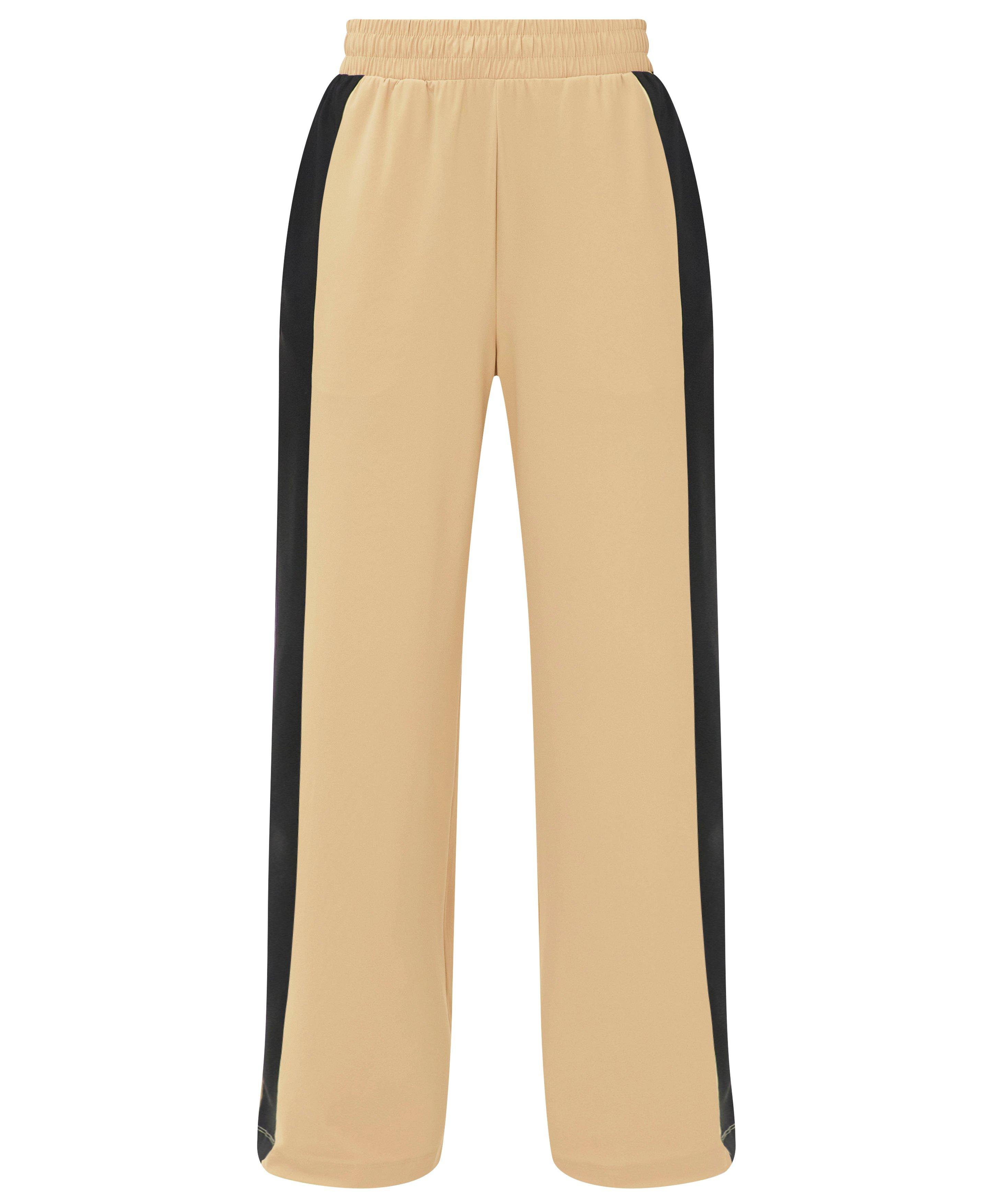 Explorer Colour Block Wide Leg Pants - Dove Beige Black