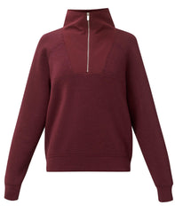 Wind Down Textured Mix Half Zip - Merlot Red
