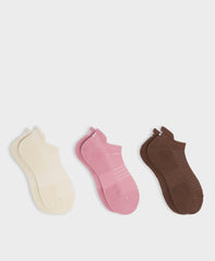 Workout Sneaker Socks 3 Pack - Deco Pink Chestnut Brown