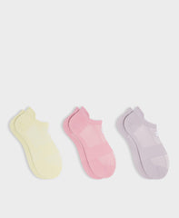 Lightweight Sneaker Socks 3 Pack - Mauve Purple Deco Pink