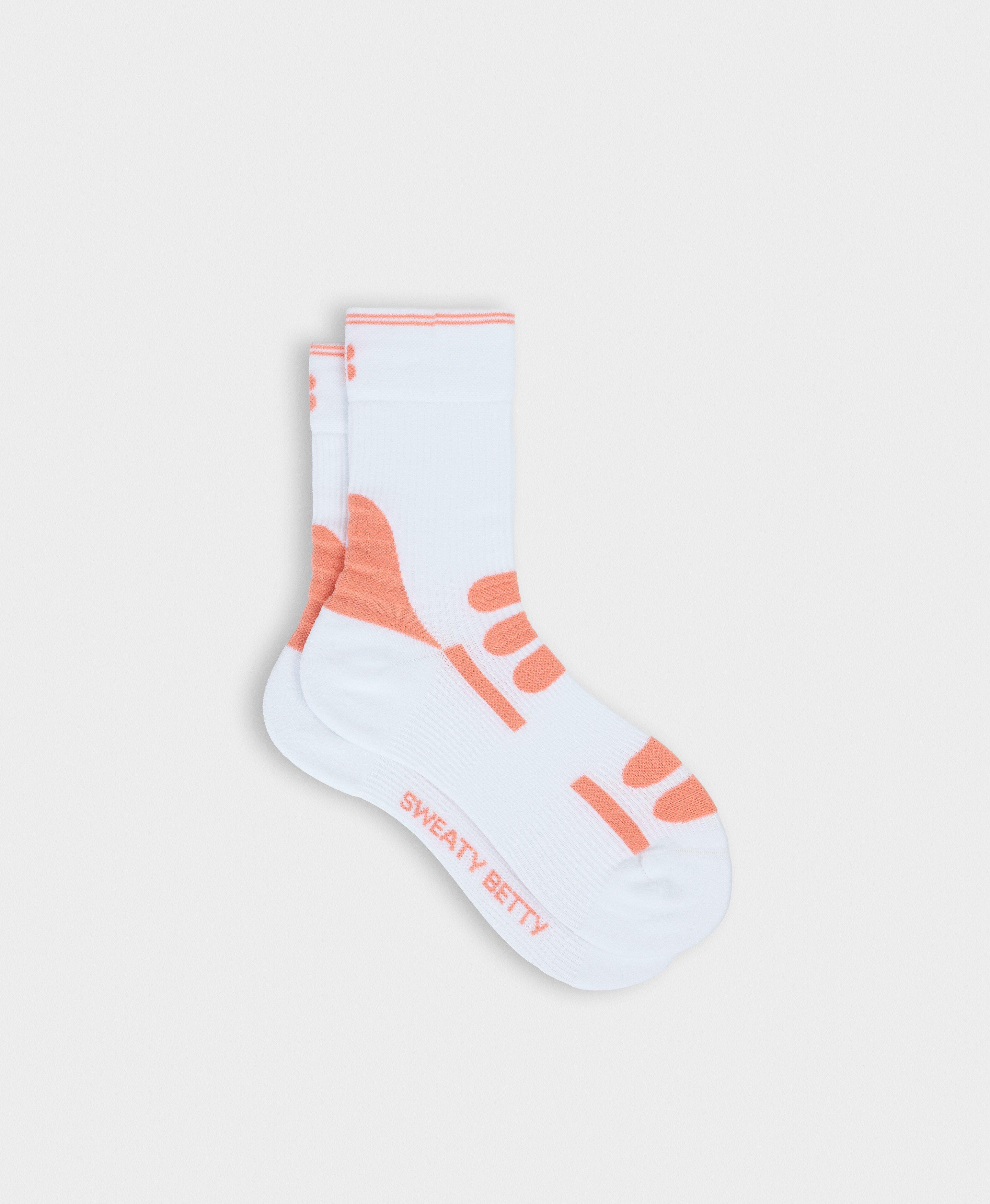 Extra Mileage Running Sock - White Melon Pink