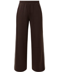 After Class Piped Wide Leg Pants - Espresso Brown