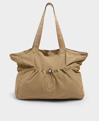 Nylon Ruched Tote Bag - Strata Beige