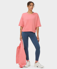 Power Colourblock Workout Leggings - Indiglow Blue Melrose Pink - Full Length