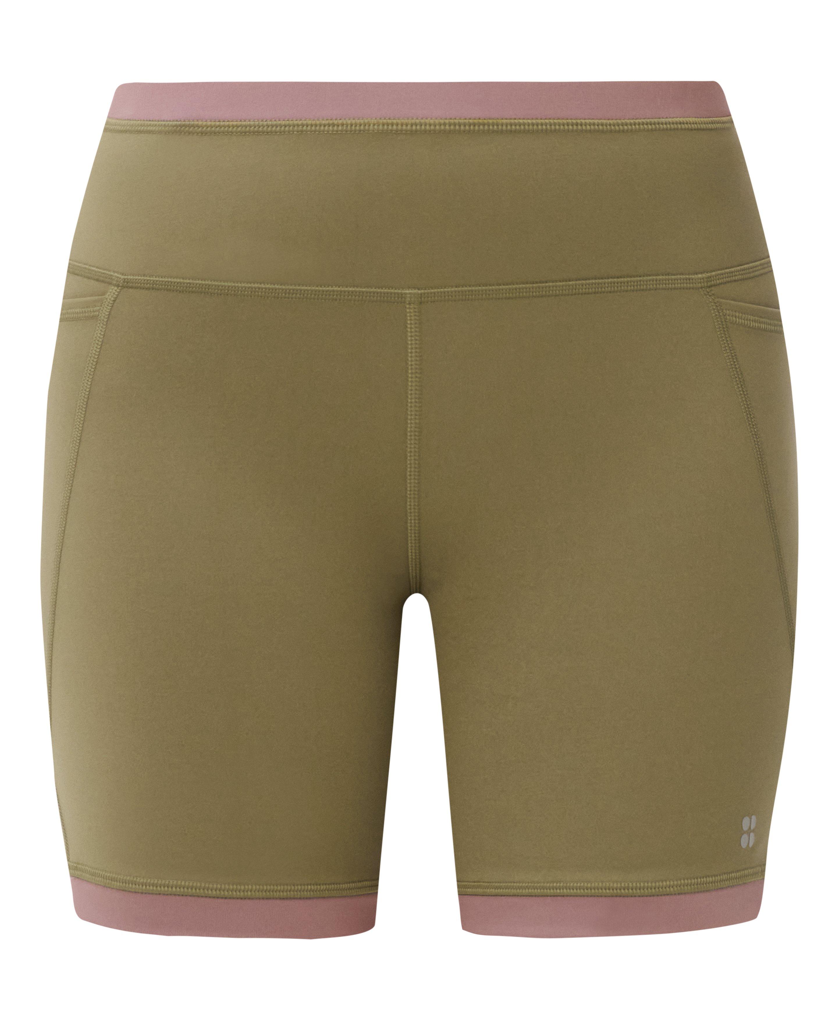 Power Colourblock 6" Shorts - Khaki Brown Duskberry Purple - 6" Inseam