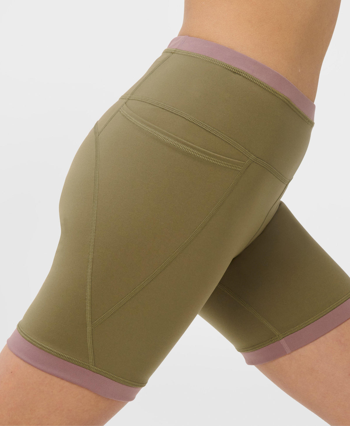 Power Colourblock 6" Shorts - Khaki Brown Duskberry Purple - 6" Inseam