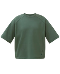 Textured Pique Crew Neck Short Sleeve Sweatshirt - Spruce Green