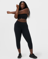 Power Cropped Workout Leggings - Black - Crop