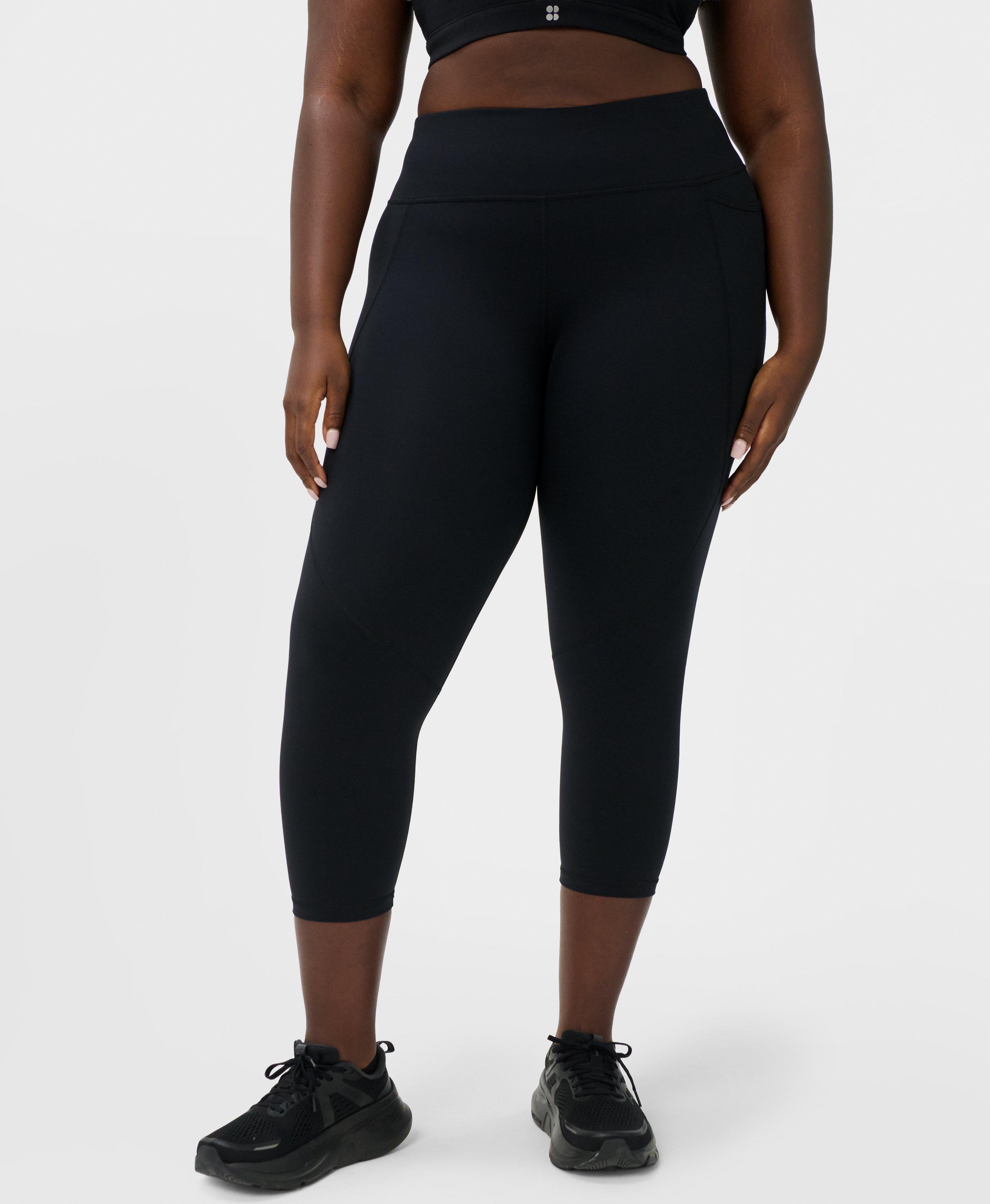 Power Cropped Workout Leggings - Black - Crop